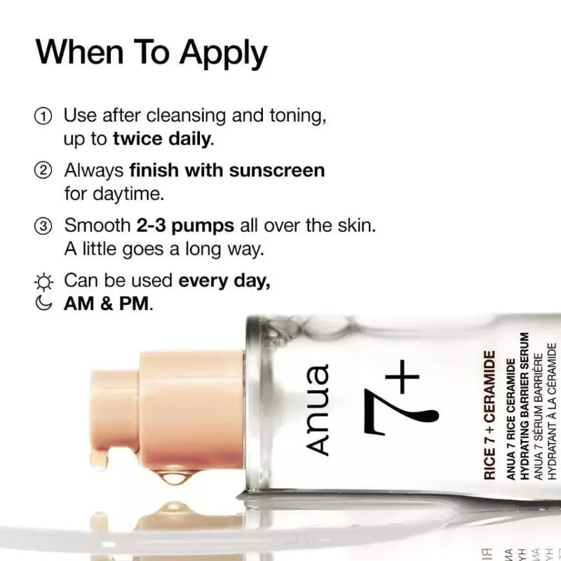 ANUA Rice 7 Ceramide Hydrating Barrier Serum