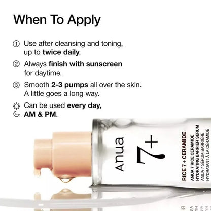 ANUA Rice 7 Ceramide Hydrating Barrier Serum