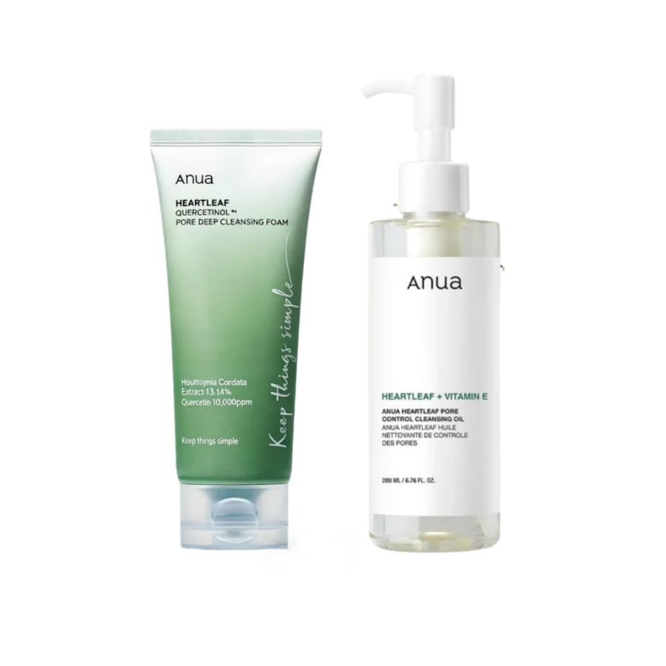 ANUA Vitamin E Cleansing Oil und Heartleaf Pore Deep Cleansing Foam
