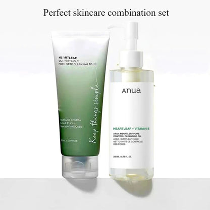 ANUA Vitamin E Cleansing Oil und Heartleaf Pore Deep Cleansing Foam
